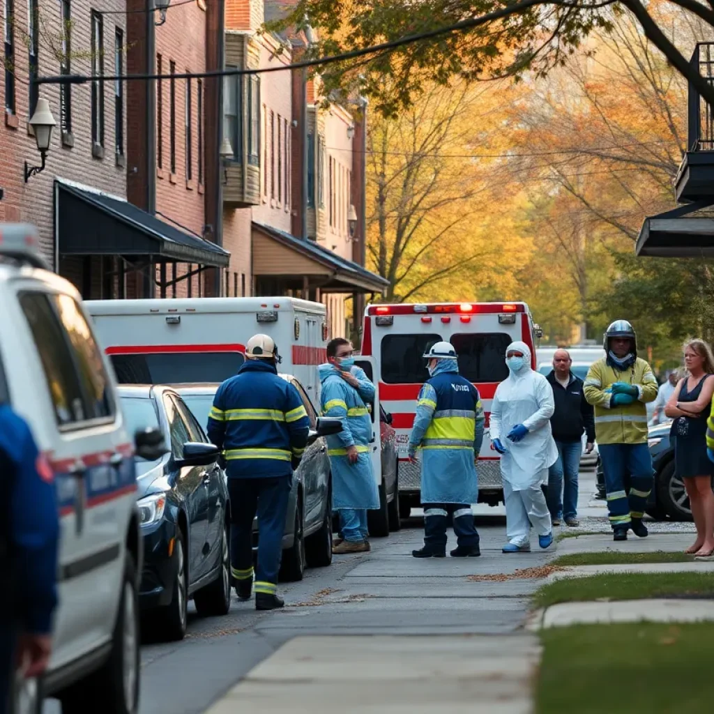 First responders assisting in neighborhood crisis in Baltimore
