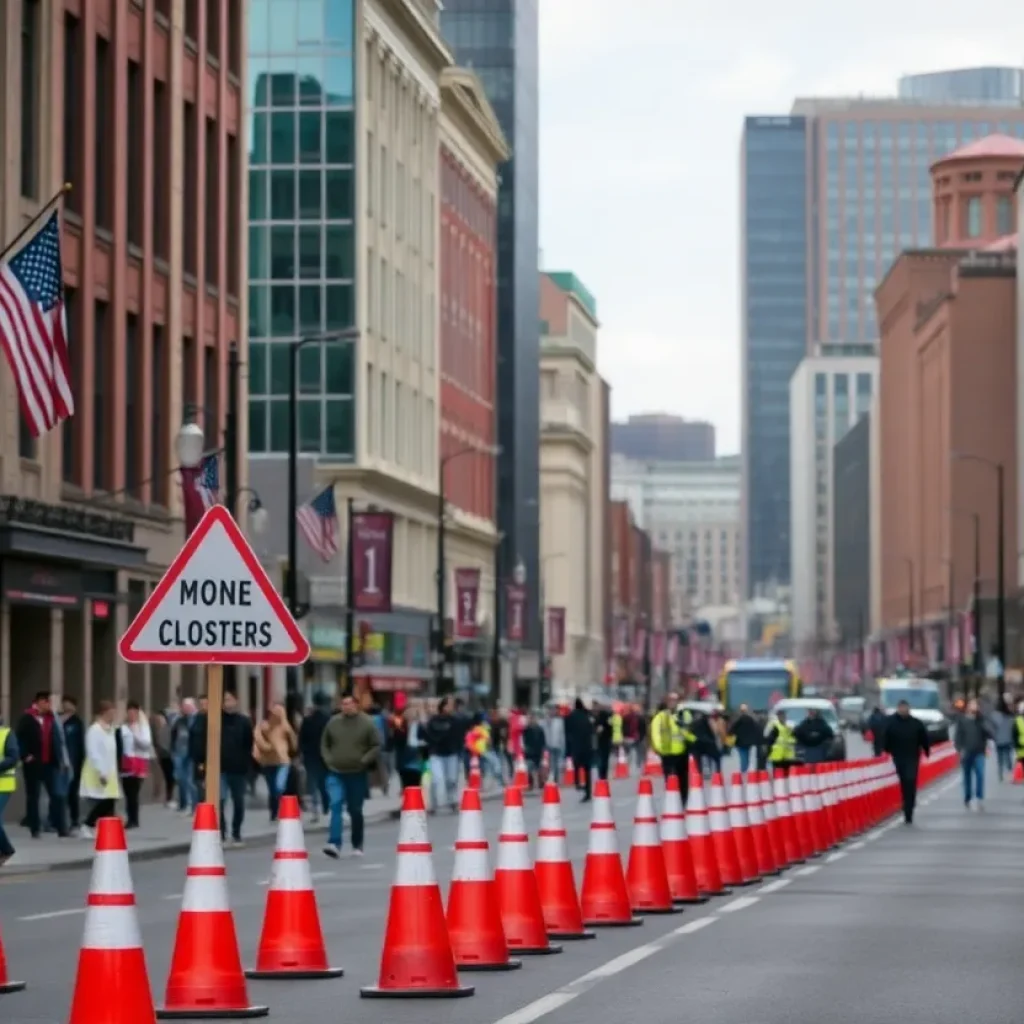 Traffic modifications in Baltimore with road closures.