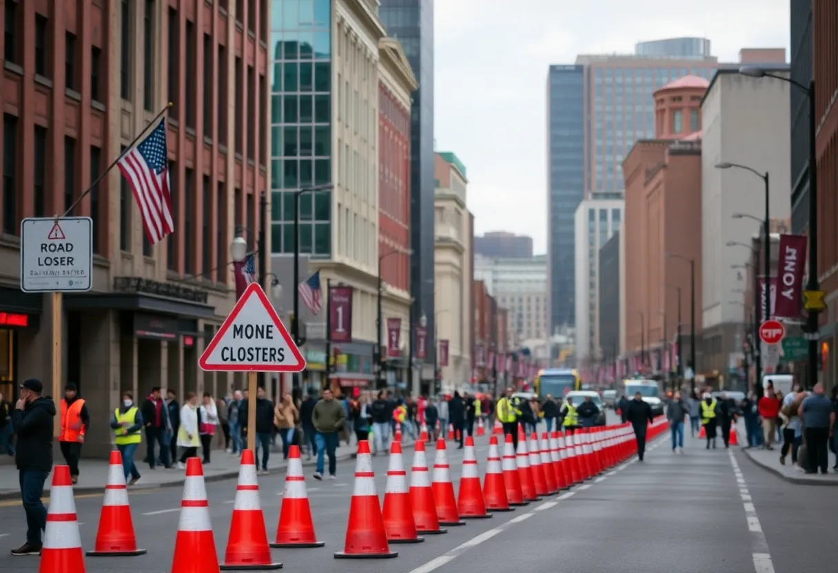 Traffic modifications in Baltimore with road closures.