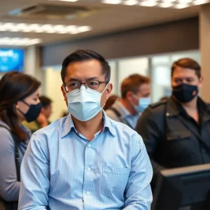 Bank employees implementing security measures against check fraud