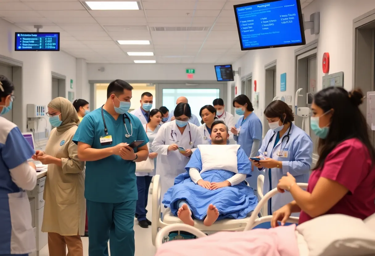 Healthcare professionals in British Columbia hospital