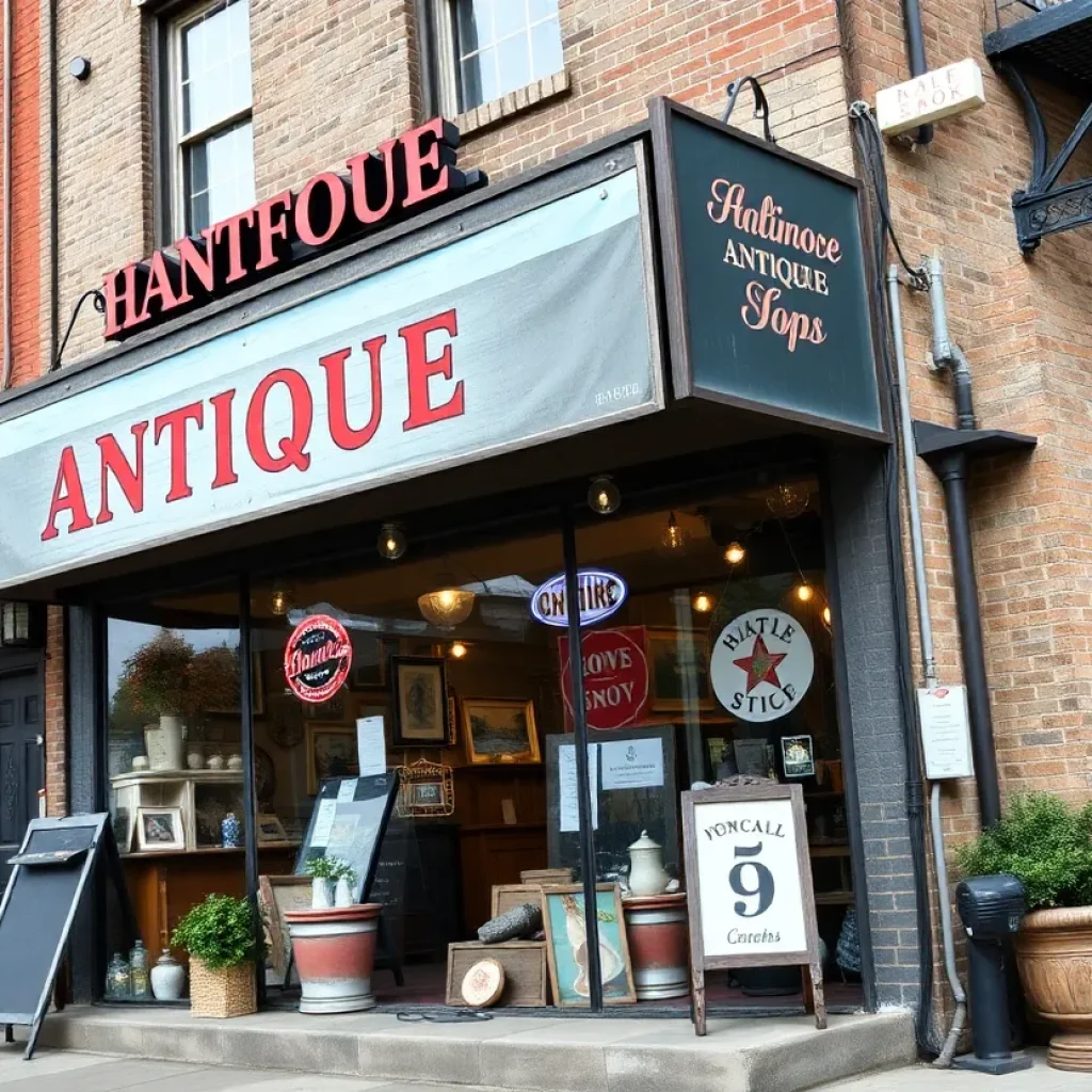 Exterior view of the Antique Man shop in Fells Point before closure