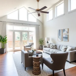 Modern living room after home renovation in Baltimore