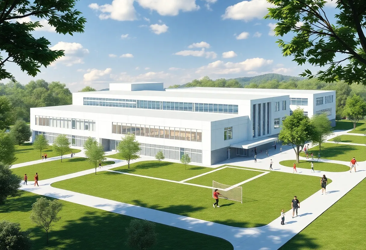 Conceptual design of the new Maury High School with athletic facilities