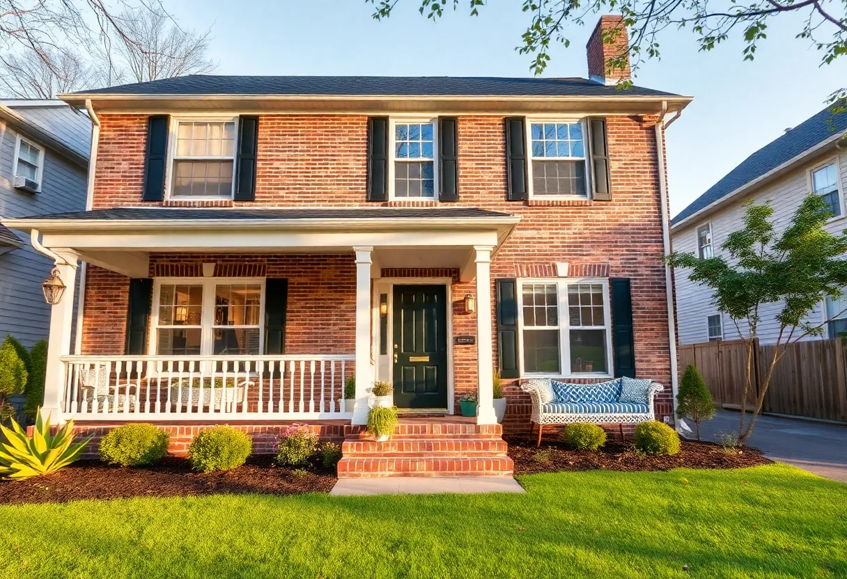 Beautifully staged home exterior in Baltimore