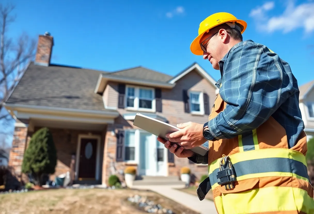 Home inspector assessing a property in Baltimore