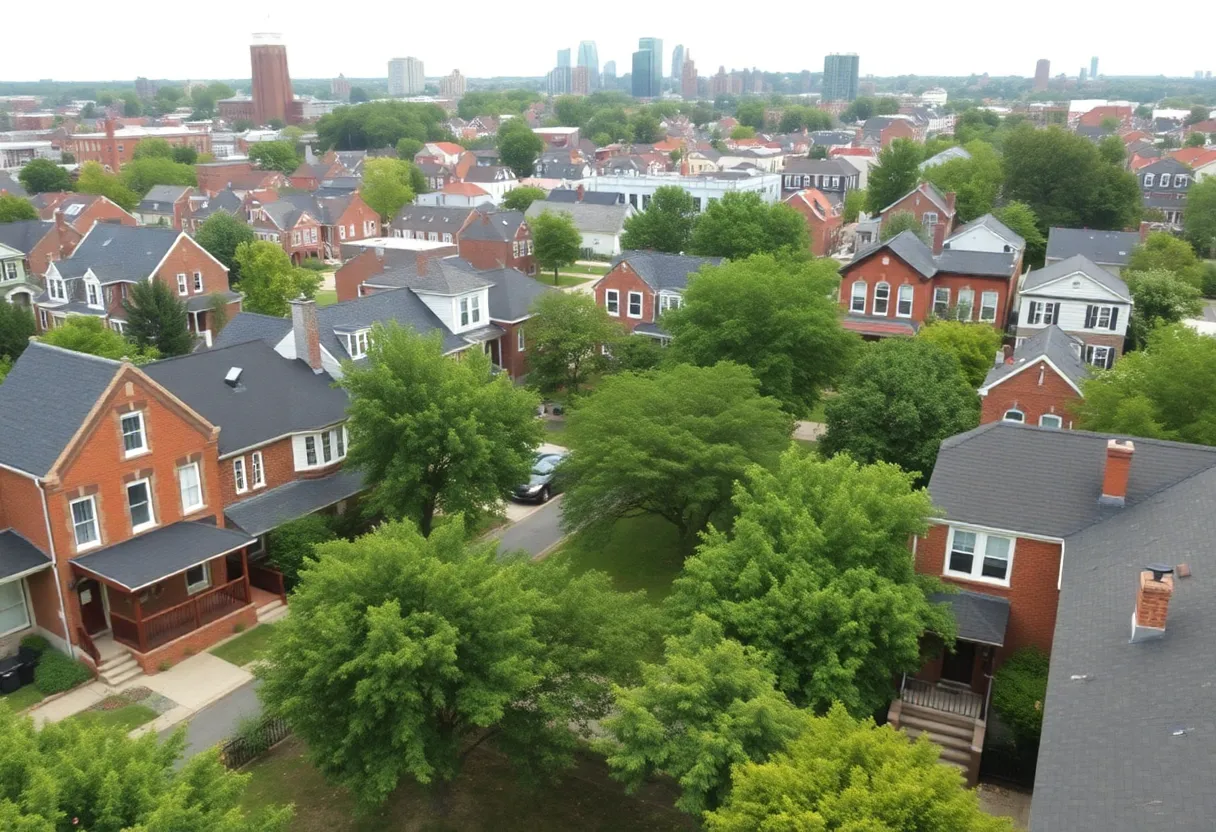 A vibrant neighborhood in Baltimore with families and local amenities