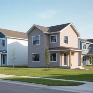 Three new homes on Bedford Street constructed by Habitat for Humanity in Alpena.