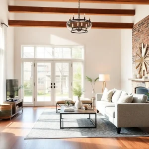 Interior view of an open house in Baltimore with spacious living area.