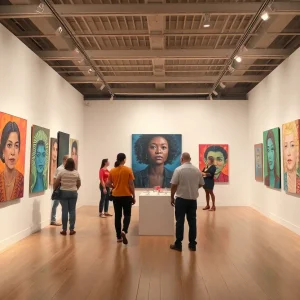Artworks displayed at Amy Sherald's American Sublime Exhibition in Baltimore