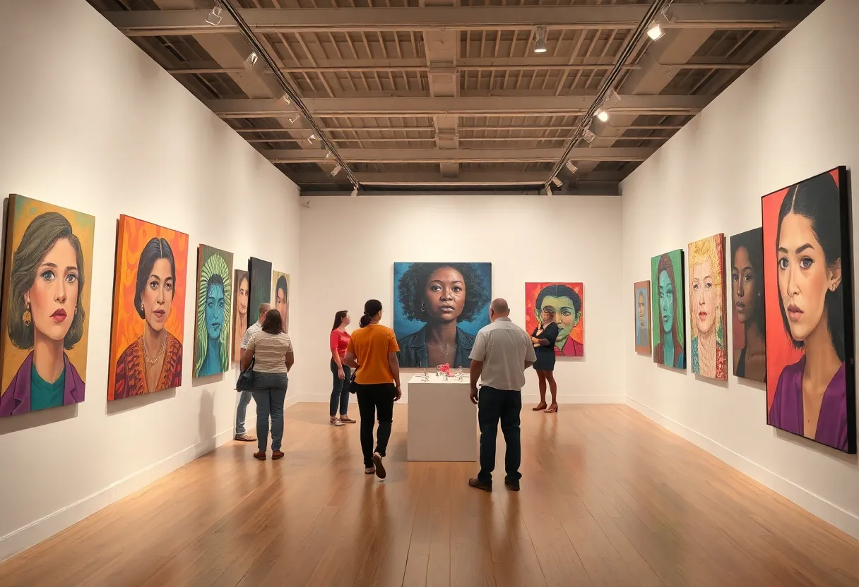 Artworks displayed at Amy Sherald's American Sublime Exhibition in Baltimore
