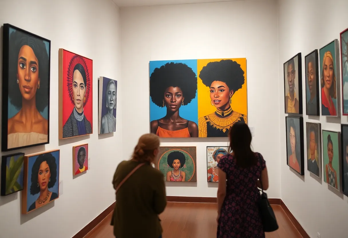 Artwork displayed at the Amy Sherald American Sublime exhibition