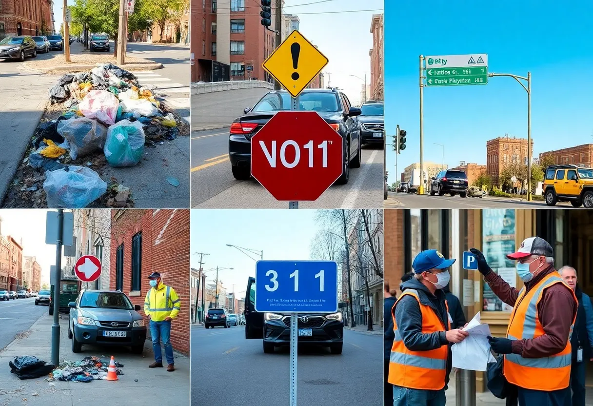 Residents interacting with Baltimore 311 service system