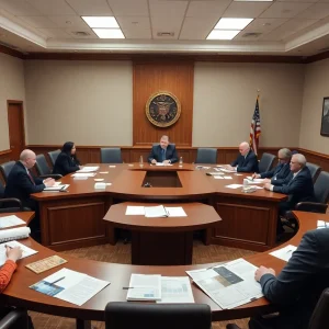 City council members discussing financial reports