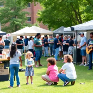 Families engaging in community activities at Baltimore event