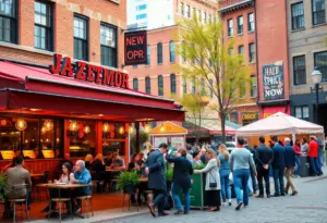 Vibrant scene of Baltimore's culinary scene with new restaurants
