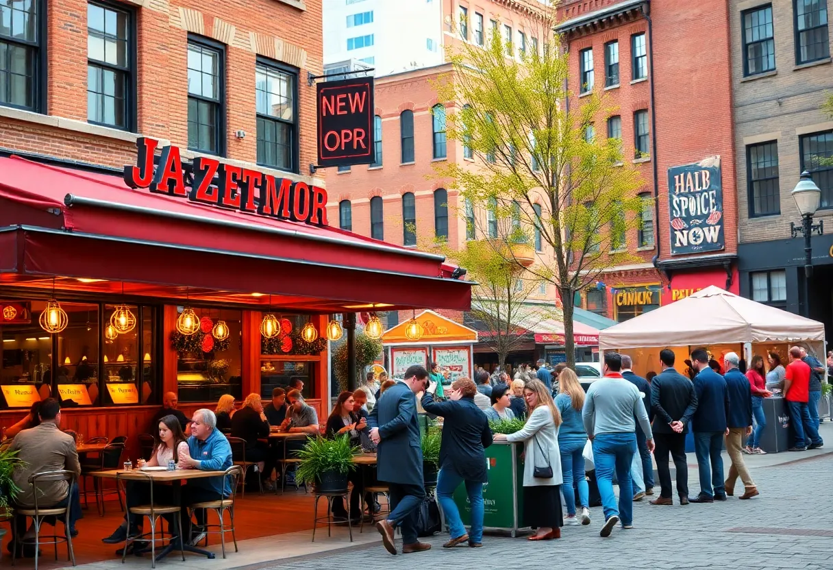 Vibrant scene of Baltimore's culinary scene with new restaurants