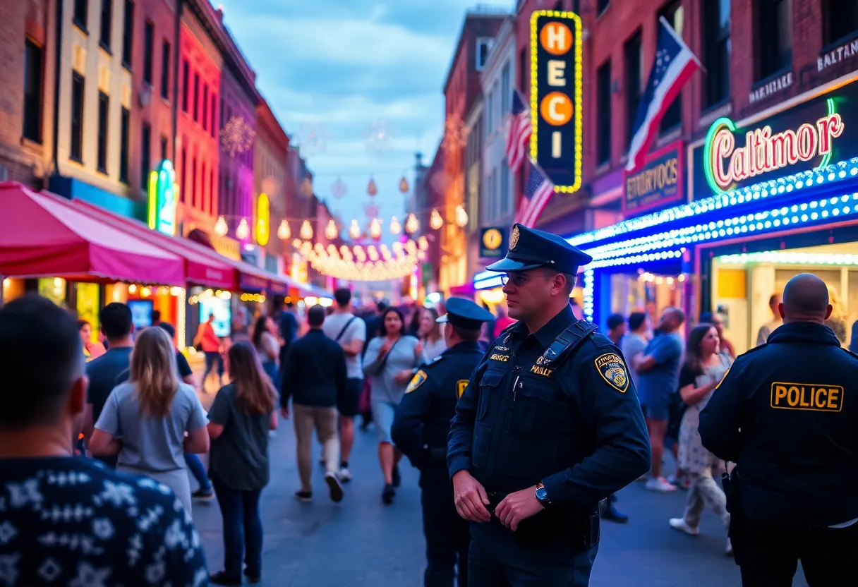 Safety in Baltimore's entertainment district during a busy event
