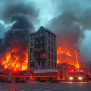 Firefighters tackle a massive blaze in downtown Baltimore