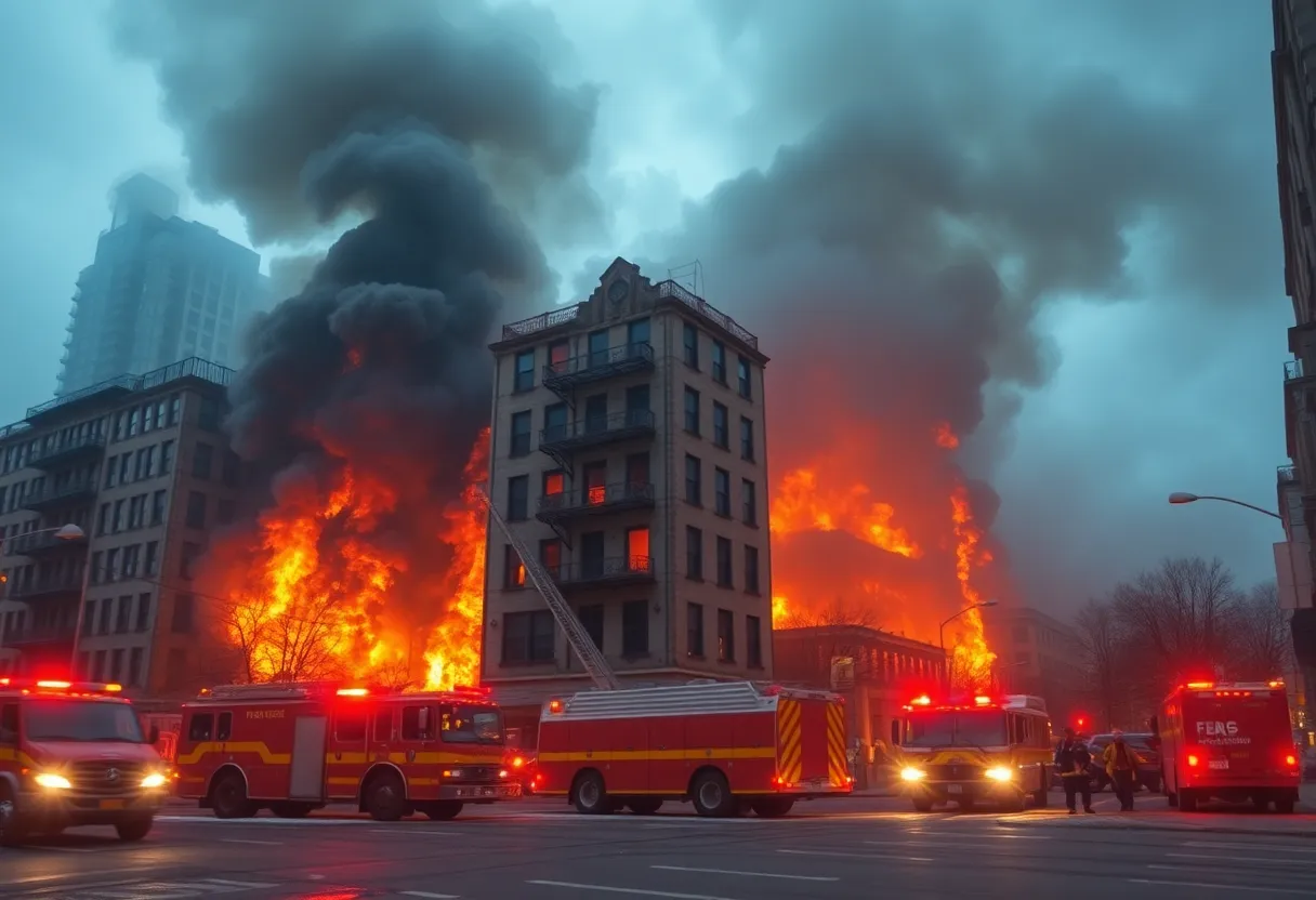 Firefighters tackle a massive blaze in downtown Baltimore