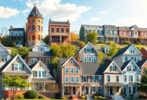 A view of various homes in Baltimore reflecting market trends.