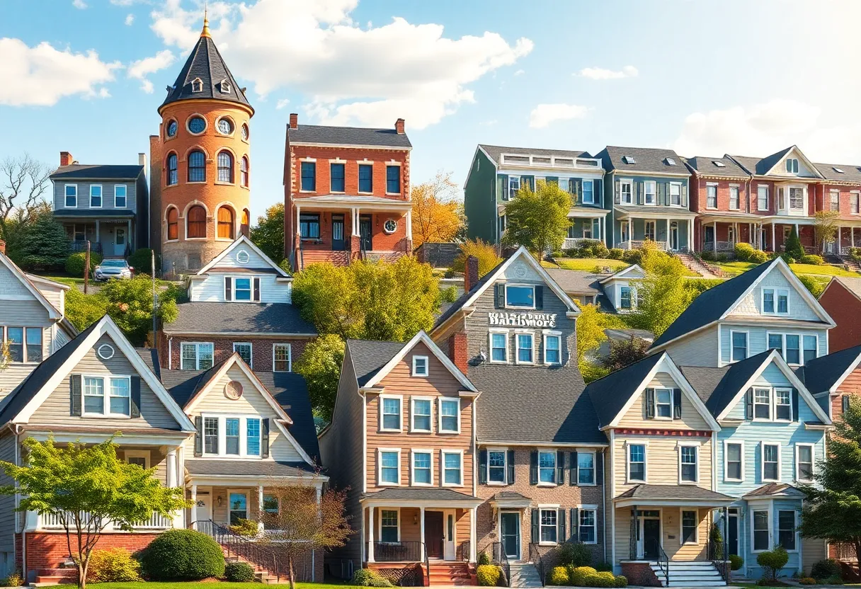 A view of various homes in Baltimore reflecting market trends.