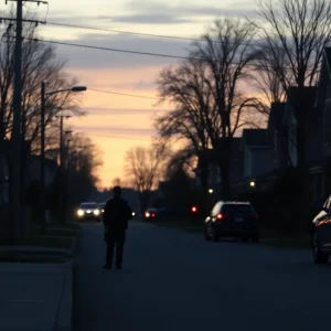 Police investigating a crime scene in a quiet Baltimore neighborhood