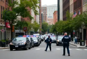 Police vehicles in Baltimore showing community safety.