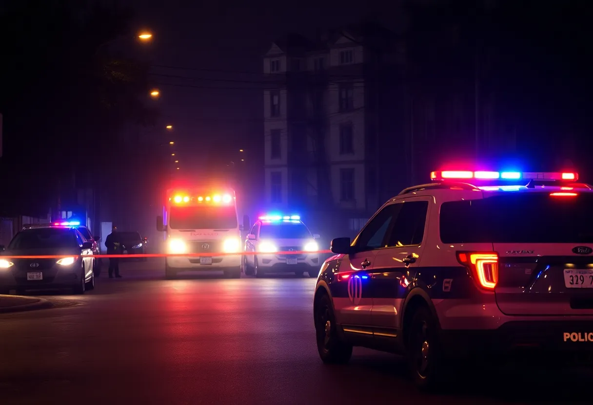 Police vehicles at a barricade incident in Baltimore