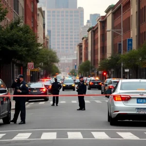 Police investigation scene in Baltimore after shooting incidents.