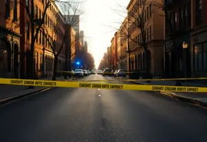 Police investigating a shooting scene in Baltimore