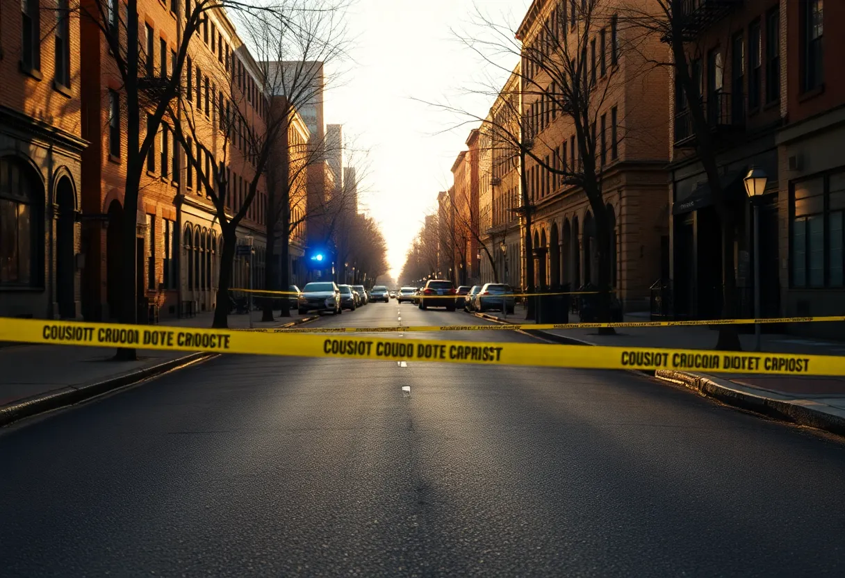 Police investigating a shooting scene in Baltimore