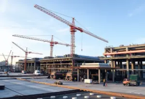 Steel fabrication center under construction in Baltimore County