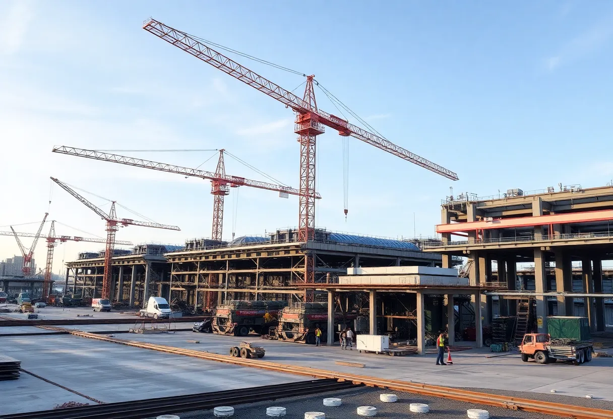 Steel fabrication center under construction in Baltimore County