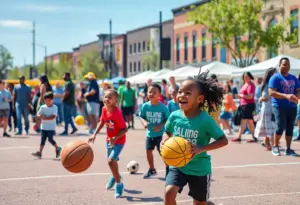 Children enjoying sports and activities at the Volo Kids Foundation anniversary event in Baltimore.