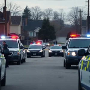 Police presence in Catonsville neighborhood after a tragic event.
