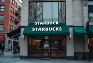 A closed Starbucks café in an urban area of Baltimore.