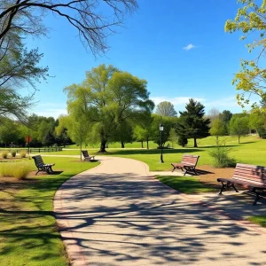 A peaceful park representing community support and philanthropy