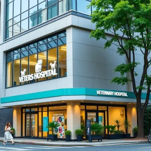 A modern veterinary hospital located in Baltimore, Maryland.