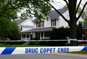 Suburban neighborhood in Lutherville with police presence