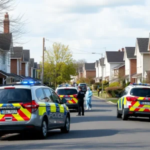 Police presence in a suburban neighborhood during an investigation