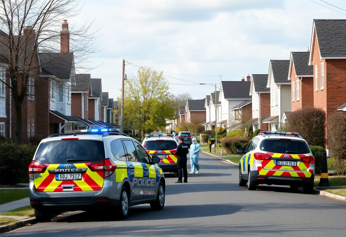 Police presence in a suburban neighborhood during an investigation