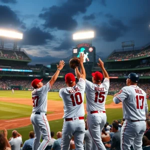 Baltimore Orioles players celebrating after a walk-off win