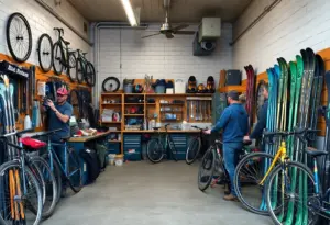 Exterior view of Peak Bicycle and Ski Service shop in Baltimore