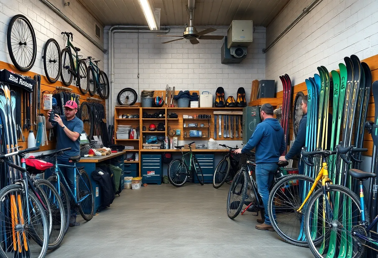 Exterior view of Peak Bicycle and Ski Service shop in Baltimore