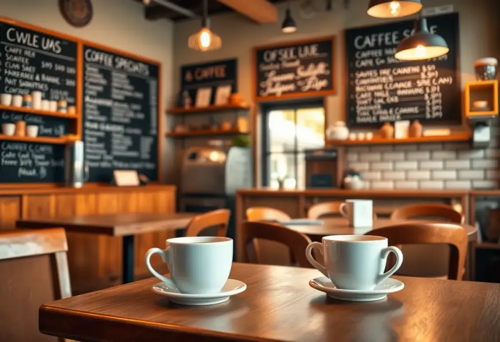 Interior of Pie Time Cafe with coffee setup