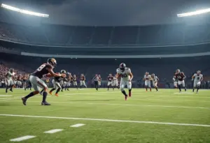 Action shot from the Ravens vs. Chiefs football game