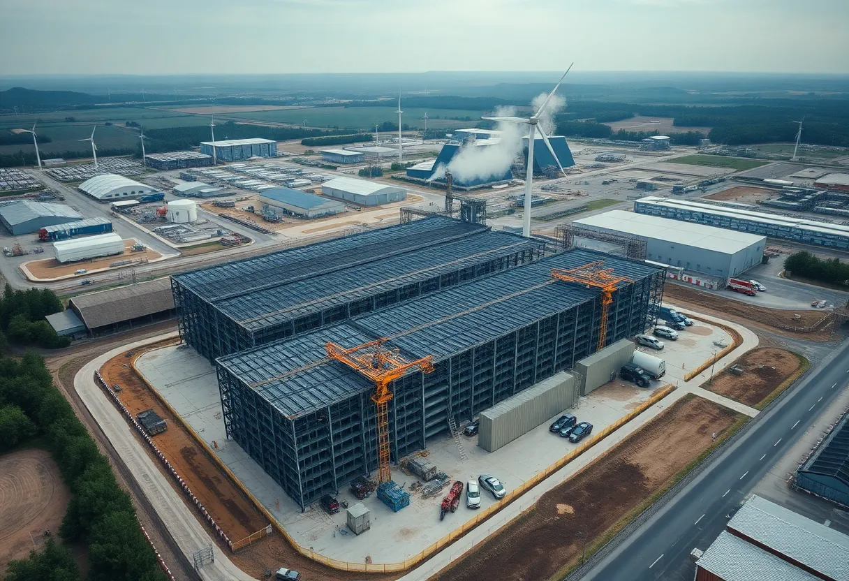Construction site of the new steel manufacturing facility at Sparrows Point