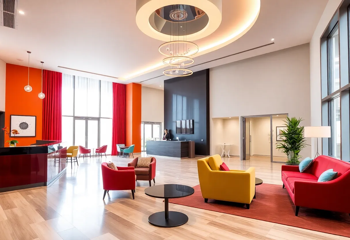 Modern hotel lobby showcasing Waterford Hotel Group's new hotels in Baltimore.