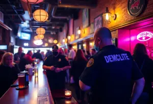Nightlife security personnel monitoring a bar environment in Baltimore.